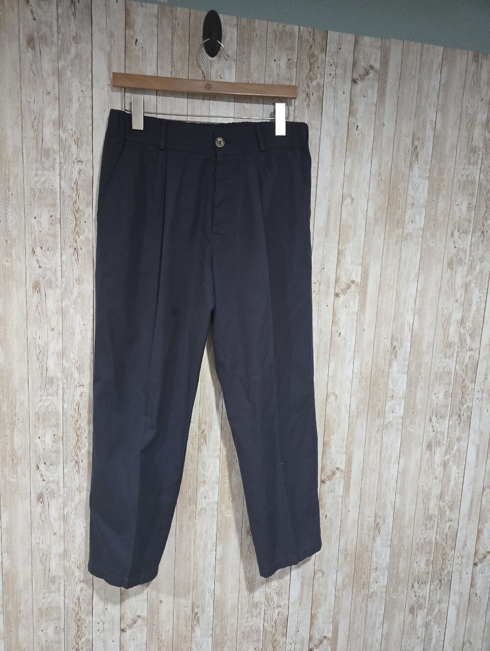 Joyce Minimalist 100% Cotton Navy Italy Minimalist Trousers Size M Flaw